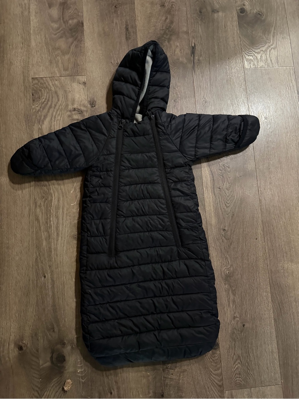 Polarn O. Pyret Black Hooded Sleep Sack with Dual Zippers